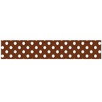 Polka Dots - White on Auburn Brown Flano Scarf (Large)