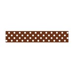 Polka Dots - White on Auburn Brown Flano Scarf (Mini)
