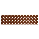 Polka Dots - White on Auburn Brown Satin Scarf (Oblong)