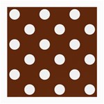 Polka Dots - White on Auburn Brown Medium Glasses Cloth (2 Sides)