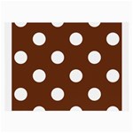 Polka Dots - White on Auburn Brown Large Glasses Cloth