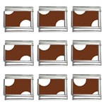 Polka Dots - White on Auburn Brown 9mm Italian Charm (9 pack)
