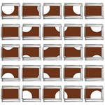 Polka Dots - White on Auburn Brown 9mm Italian Charm (25 pack)