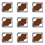 Polka Dots - White on Auburn Brown Mega Link Italian Charm (9 pack)