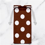 Polka Dots - White on Auburn Brown Jewelry Bag