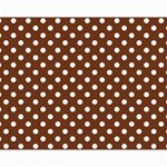 Polka Dots - White on Auburn Brown Collage 11  x 14 