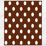 Polka Dots - White on Auburn Brown Canvas 8  x 10 