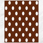 Polka Dots - White on Auburn Brown Canvas 11  x 14 