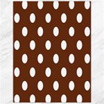 Polka Dots - White on Auburn Brown Canvas 12  x 16 