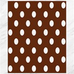 Polka Dots - White on Auburn Brown Canvas 16  x 20 