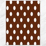Polka Dots - White on Auburn Brown Canvas 18  x 24 