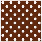 Polka Dots - White on Auburn Brown Canvas 20  x 20 