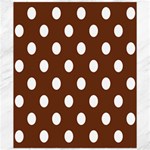 Polka Dots - White on Auburn Brown Canvas 20  x 24 