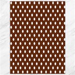Polka Dots - White on Auburn Brown Canvas 36  x 48 