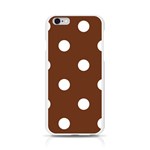 Polka Dots - White on Auburn Brown Apple iPhone 6/6S Silicone Case (Transparent)