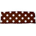 Polka Dots - White on Auburn Brown Body Pillow Case (Dakimakura) (One Side)