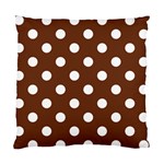 Polka Dots - White on Auburn Brown Standard Cushion Case (One Side)