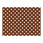 Polka Dots - White on Auburn Brown Double Sided Flano Blanket (Mini)