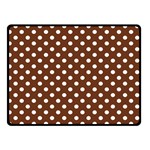 Polka Dots - White on Auburn Brown Double Sided Fleece Blanket (Small) (Two Sides)