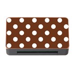 Polka Dots - White on Auburn Brown Memory Card Reader with CF