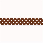 Polka Dots - White on Auburn Brown Small Bar Mat