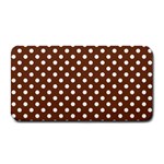 Polka Dots - White on Auburn Brown Medium Bar Mat