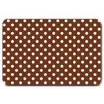 Polka Dots - White on Auburn Brown Large Doormat