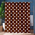 Polka Dots - White on Auburn Brown Shower Curtain 60  x 72  (Medium)