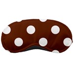 Polka Dots - White on Auburn Brown Sleeping Mask
