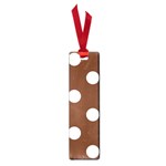 Polka Dots - White on Auburn Brown Small Book Mark
