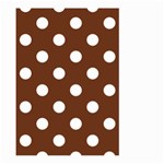 Polka Dots - White on Auburn Brown Large Garden Flag (Two Sides)