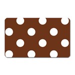Polka Dots - White on Auburn Brown Magnet (Rectangular)