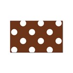 Polka Dots - White on Auburn Brown Sticker (Rectangular)