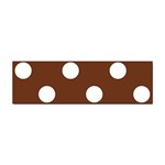 Polka Dots - White on Auburn Brown Sticker Bumper (10 pack)