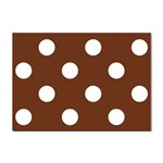 Polka Dots - White on Auburn Brown Sticker A4 (10 pack)