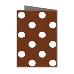Polka Dots - White on Auburn Brown Mini Greeting Cards (Pkg of 8)