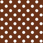 Polka Dots - White on Auburn Brown ScrapBook Page 8  x 8 