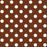 Polka Dots - White on Auburn Brown ScrapBook Page 12  x 12 