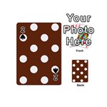 Polka Dots - White on Auburn Brown Playing Cards 54 (Mini)