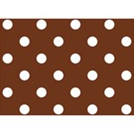Polka Dots - White on Auburn Brown Birthday Cake 3D Greeting Card (7x5)