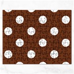 Polka Dots - White on Auburn Brown Jigsaw Puzzle (Rectangular)