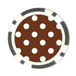 Polka Dots - White on Auburn Brown Poker Chip Card Guard