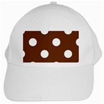 Polka Dots - White on Auburn Brown White Cap