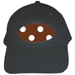 Polka Dots - White on Auburn Brown Black Cap