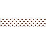 Polka Dots - Auburn Brown on White Flano Scarf (Large)