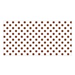 Polka Dots - Auburn Brown on White Satin Shawl