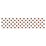 Polka Dots - Auburn Brown on White Satin Scarf (Oblong)