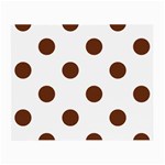 Polka Dots - Auburn Brown on White Small Glasses Cloth