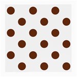 Polka Dots - Auburn Brown on White Medium Glasses Cloth
