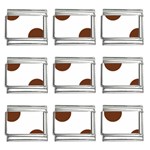 Polka Dots - Auburn Brown on White 9mm Italian Charm (9 pack)